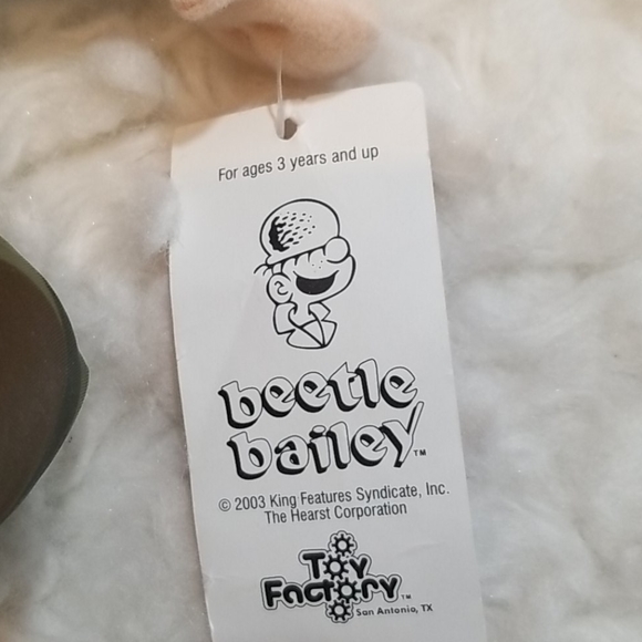 Beetle Bailey Sarge Plush Doll Toy vinyl Face - Picture 8 of 8